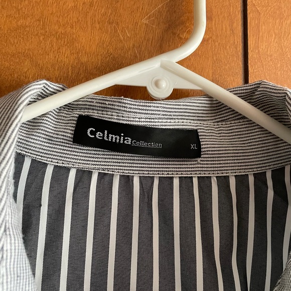Celmia Womens Button Up Blouse Long Sleeve Striped Light Weight XL EUC - Picture 3 of 5